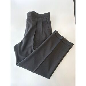 Sansabelt System Mens Pleated Dress Pants 37x30 Charcoal Gray Cuffed Trousers